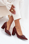 Block Heels With Decoration Burgundy Celira