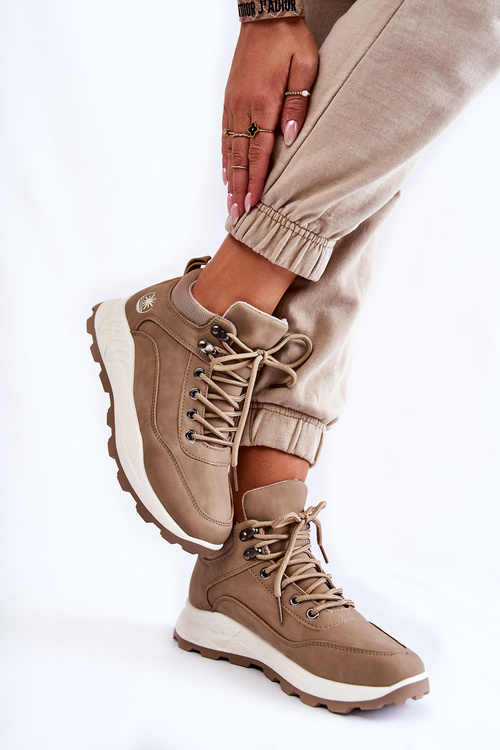 Women's Warm Trekking Shoes Trappers Beige Otto