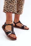 Women's Flat Sandals Made of Eco Leather Sergio Leone SK071H Black