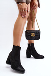 Women's Black Ankle Boots with Chunky Heel Arianti