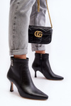 Leather Women's Boots with Stiletto Heel Maciejka 06301-01 Black