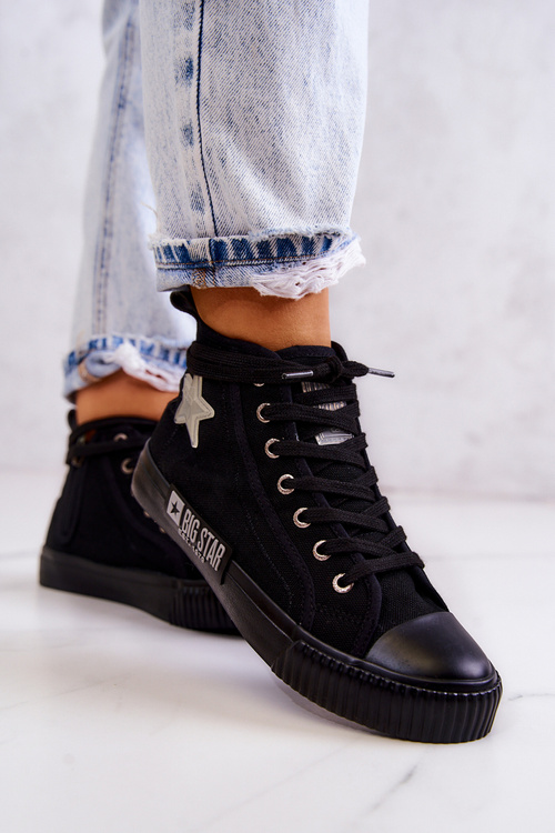 Trampki Damskie Klasyczne Wysokie Czarne Big Star JJ274380