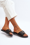 Women's Black Sandals with Strap and Buckle Opahiri