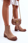 Classic Suede Boots Women's Beige Metanassa