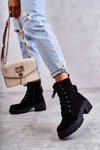 Women's Suede Warm Boots With Zipper Black Emilien