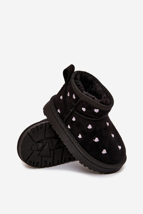 Children's Snow Boots With Hearts Black Gracina