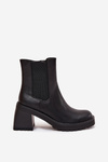 Womens Ankle Boots On Heel Black Thalira