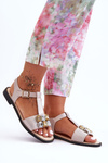 Women's SBarski Sandals with Stones KV-2775-30 Beige