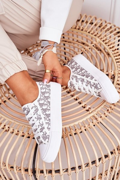 Women's Logged Sneakers White-Grey Daphne