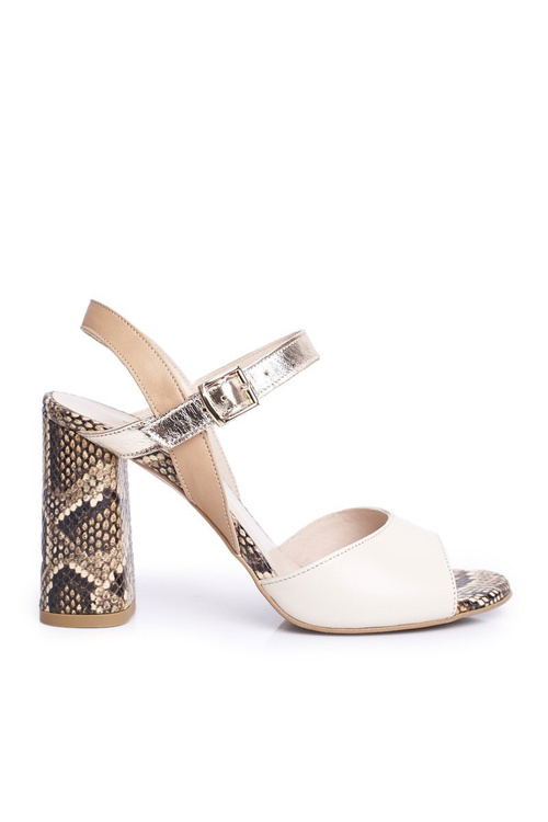 Laura Messi Leather Stiletto Sandals 2136 Gold Beige