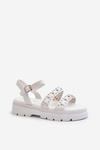 Women's Embellished Sandals White Eco Leather Arcida