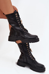 Women's Worker Ankle Boots With Pins Insulated Black Lomina