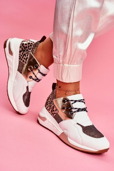 Women’s Sport Shoes Sneakers White Gold Sempre