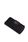 Large Women's Zip Wallet Dots Black Huntress