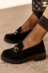 Women's Suede Loafers Black Beanika 