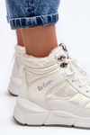 Women's Quilted Platform Boots Lee Cooper LCJ-23-44-1983L White