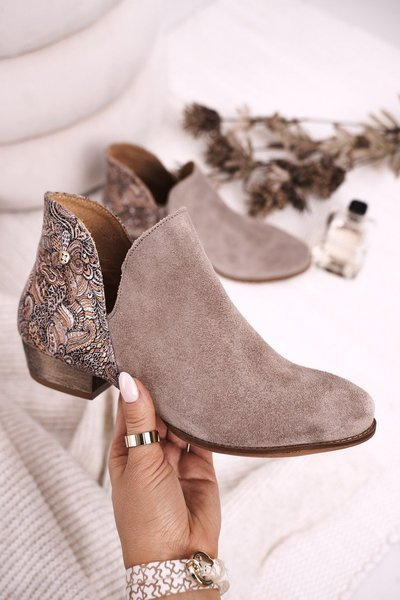 Women's Leather Boots Maciejka Beige 04091-04