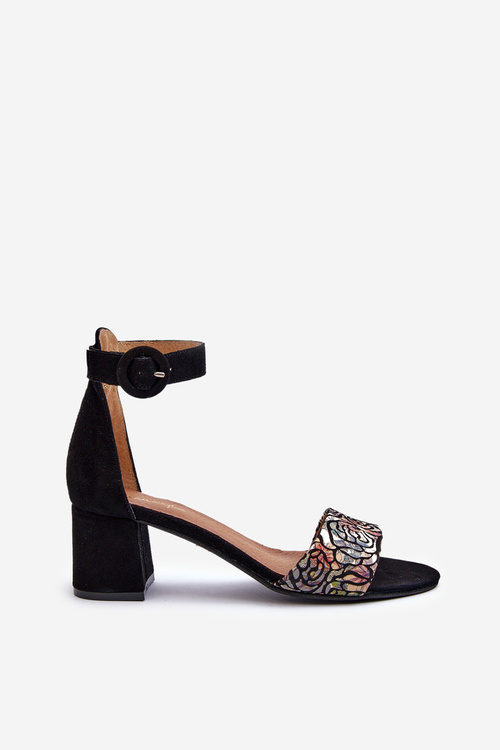 Suede High Heel Sandals by Maciejka 04141-48 Black