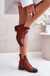 Low Insulated Ankle Boots With Zipper And Decoration Brown Nevalia