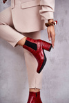 Snake Leather Booties La.Fi 260038R-XC Red