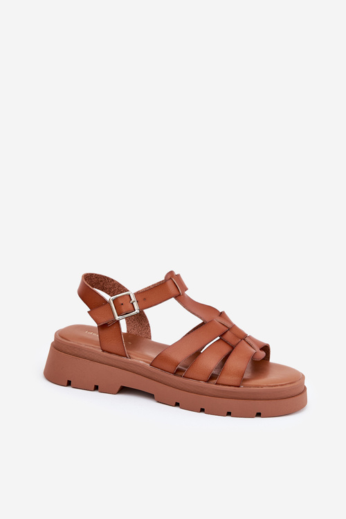 Eco Leather Women's Platform Sandals Camel Nendales