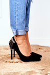 Women's Black Suede Party Stilettos Pacardo