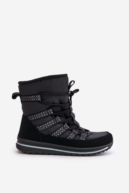 Women's Lace-up Snow Boots Progress PROGJ-22-134 Black