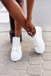 Women's High Sneakers On A Platform White Manhattan