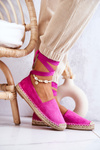 Tied Suede Espadrilles Fuchsia Ismanne