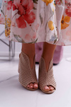 Women's Peep Toe Sandals Beige Nevienna