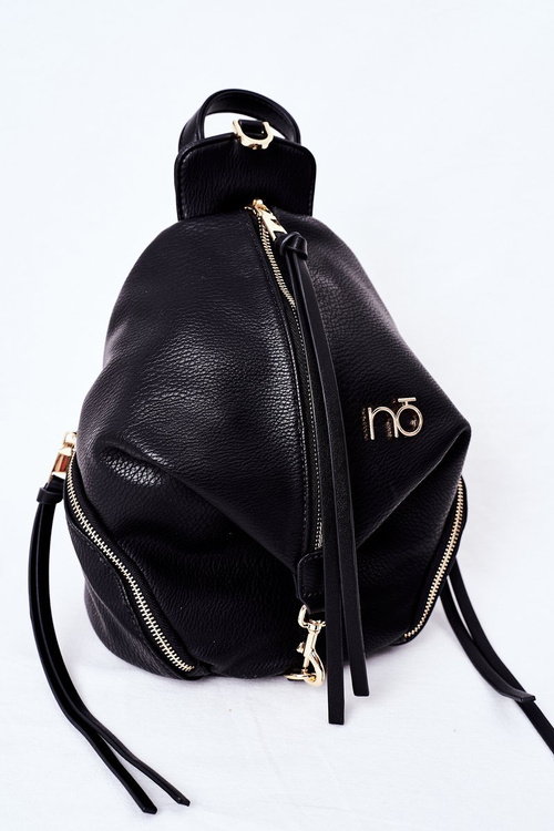 Women's Leather Backpack Purse 2in1 NOBO K3190 Black