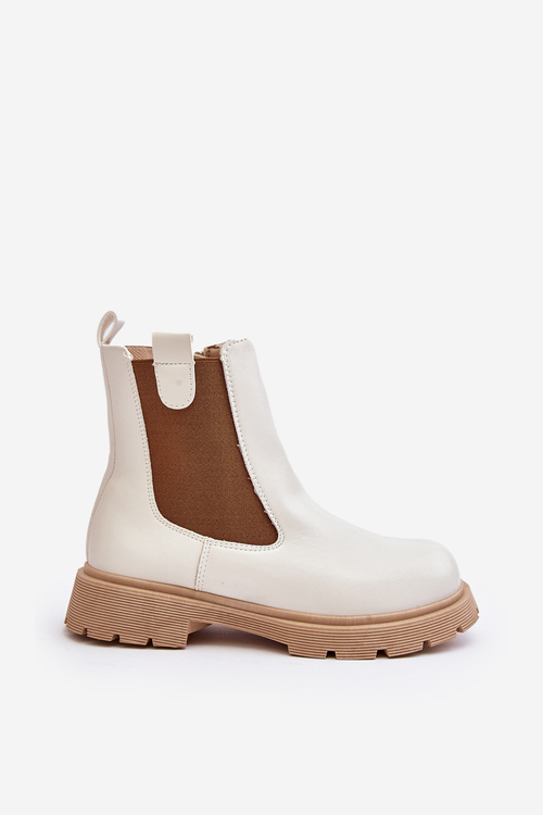 Women's ankle boots with zipper White Ramhel