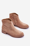 Women's Suede Flat Heel Boots Beige Liana