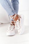 Women's Sports Shoes Sneakers White-Gold Melanie