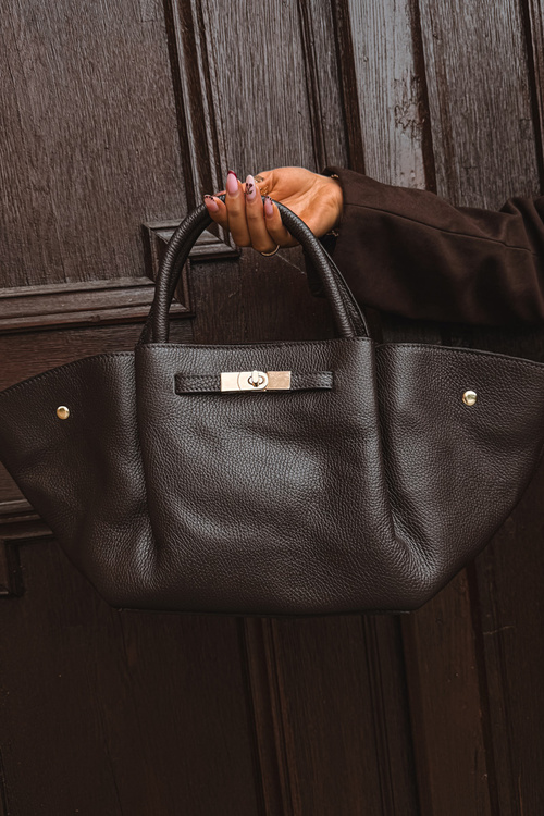 Fiorenza Chocolate Natural Leather Bag
