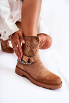 Openwork Booties With A Zipper With A Chain Brown Chantelle 