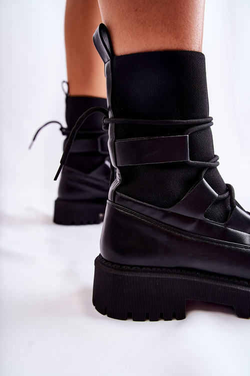 Women's Boots Workers With A Sock Black Fallor