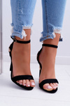 Women's Heeled Sandals Black Gold Leaf Antem