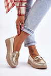 Zazoo 10141 Leather Platform Moccasins with Gold Decoration