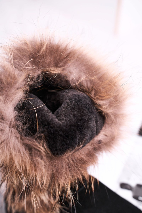 Women's Snow Boots With Fur Leather Suede Black Balvin