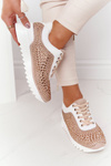 Wedge Sneakers With Sequins Lu Boo Beige