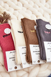 Women's Warm Socks with Black Lettering