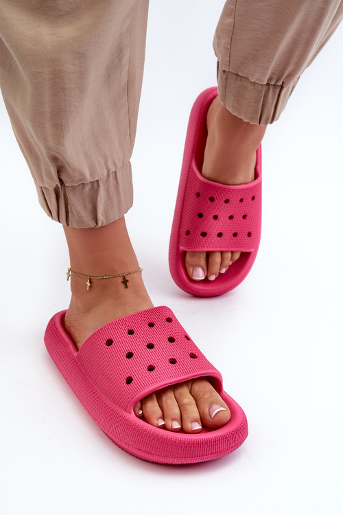 Women's Foam Slides on Thick Sole Fuchsia Beula