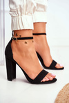Women's Stiletto Sandals Suede Black Anastasie