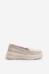 Light Beige Women's Suede Moccasins Filidia