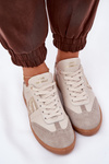 Leather Sports Shoes Sneakers Women Panther CheBello 4640 Beige