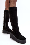 Women's Suede Boots on a Wedge Maciejka 05767-01 Black