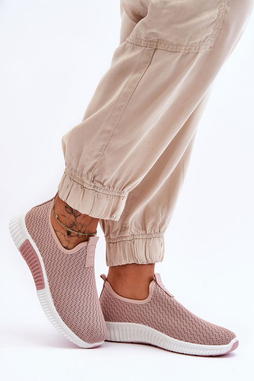 Buty Sportowe Klasyczne Wsuwane Jasnoróżowe Frankie QH515