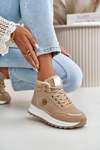 Ocieplane Buty Sportowe Botki Damskie Na Platformie Khaki Ariatte 