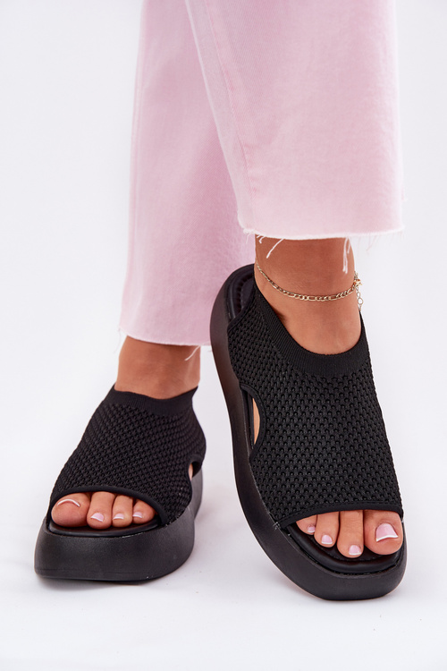 Women Sandals On Platform Black Kavira